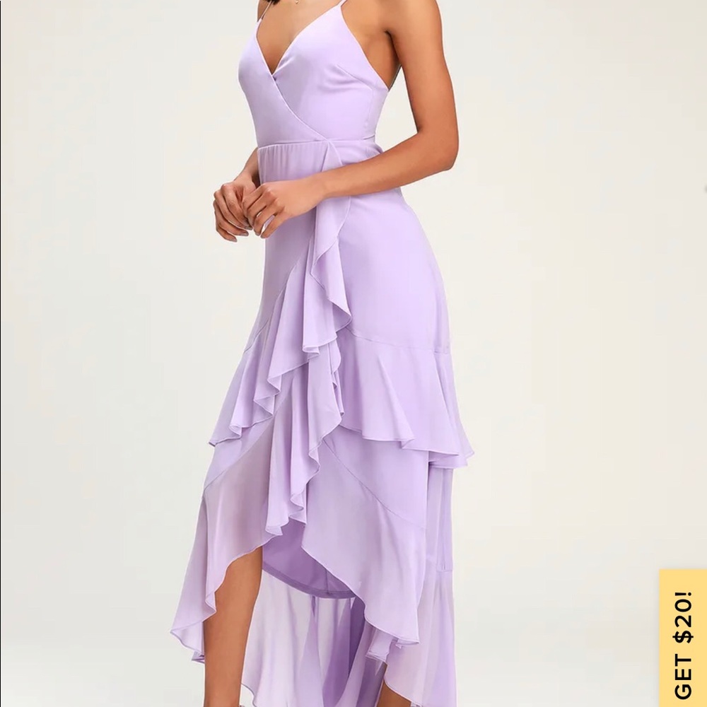 Lulu’s 💜lavender Ruffle Maxi Dress ~wedding guest